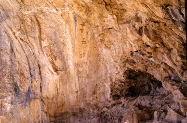 Los Letreros-grottan, nära Velez Blanco, Andalusien, 4000 f.Kr., Grottmålningar av fåglar